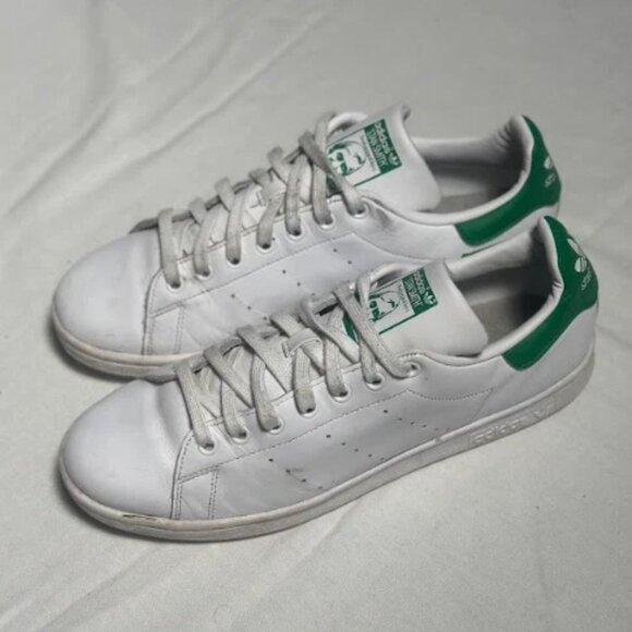 Adidas Stan Smith White Leather Sneakers Shoes Fairway Green 10 - Picture 3 of 7